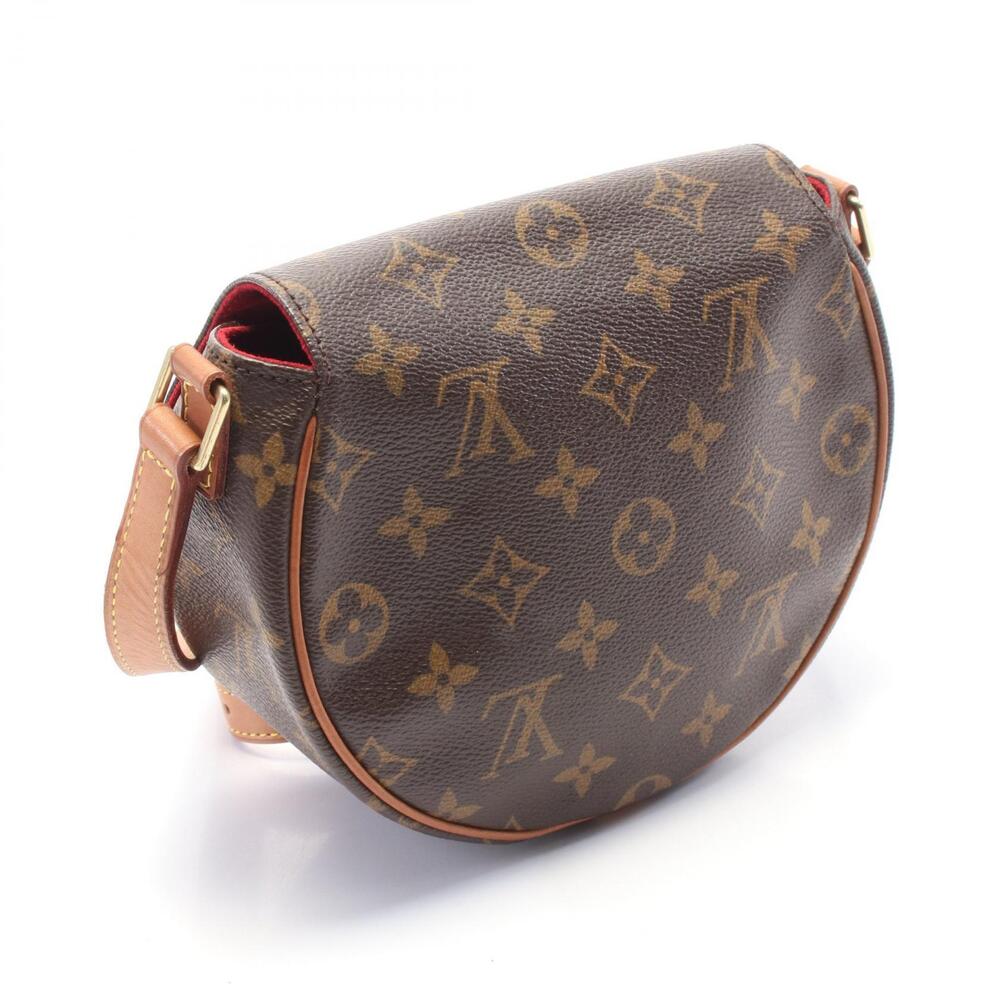 Louis Vuitton Monogram Shoulder Tambourin Bag Brown Leather Canvas